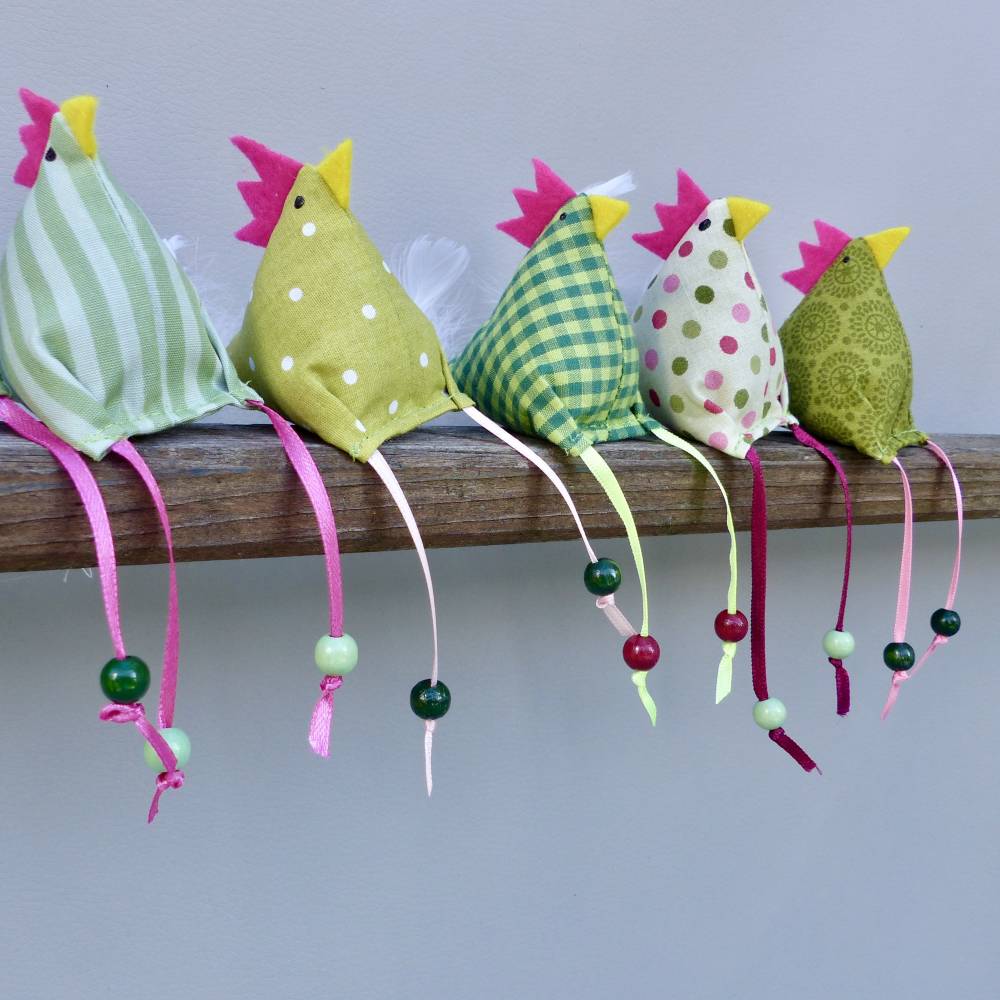 Hühner, Osterdeko, 7 St. Stoffhühner Bild 8