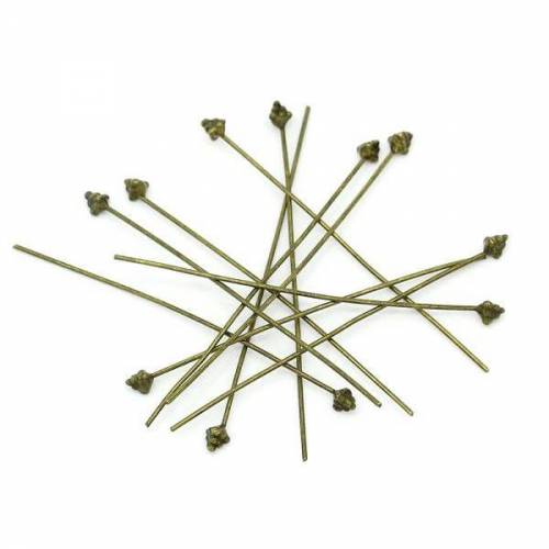 50 Nietstifte,Metallstifte , Vintage-Stil, Antik-Stil, bronze, bronzefarben, Ziernietstifte,55mm, 30920