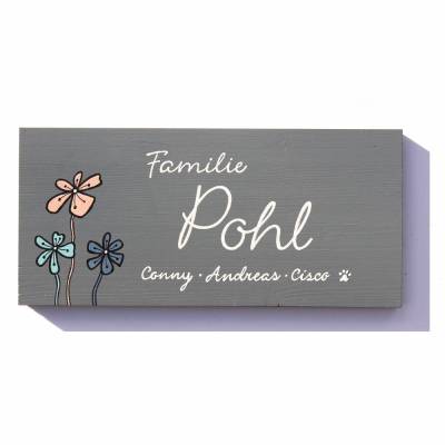 Personalisiertes Holztürschild Familie – Handgemachtes Namensschild aus Holz, wetterfest, Geschenk zur Geburt, individuelles Familiengeschenk mit Name, einzigartiges Holzschild