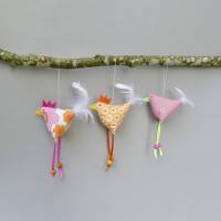 Hühner, Osterdeko, 3 St. Stoffhühner