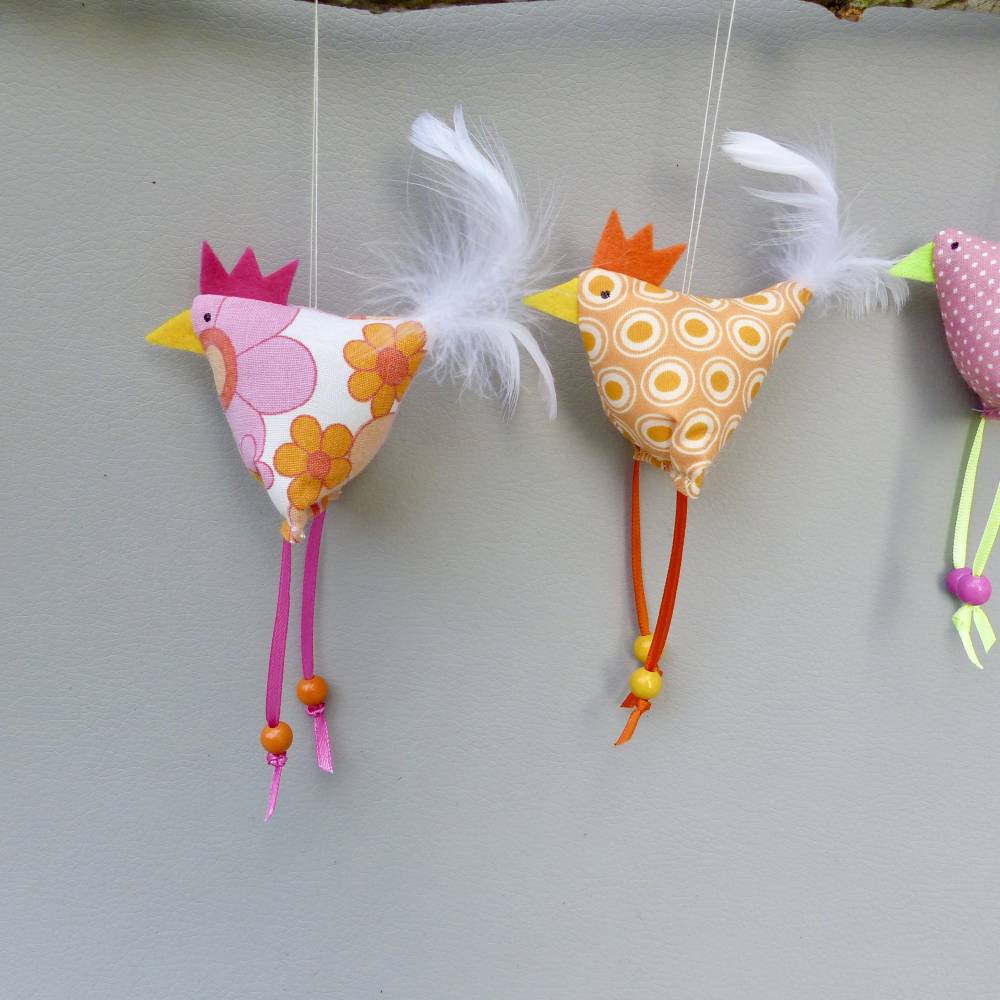 Hühner, Osterdeko, 3 St. Stoffhühner Bild 4