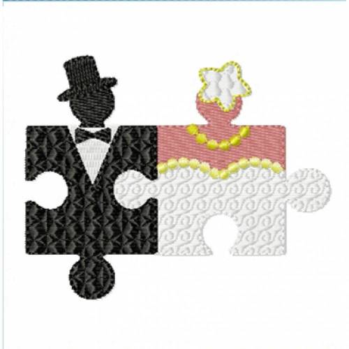 Stickdatei Hochzeitspuzzle