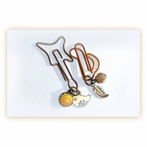 2 Paperclips Musik mit Zieranhänger, Lesezeichen für Musiker