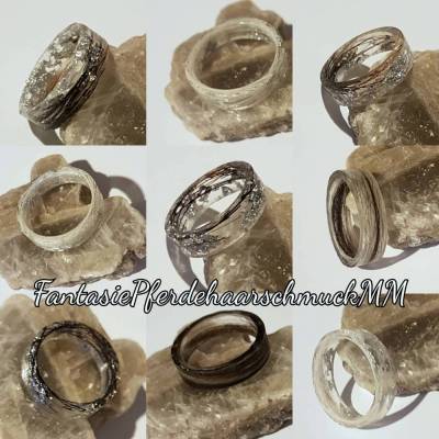 Pferdehaar Ring Tierhaar Ringe epoxy resin Ring 