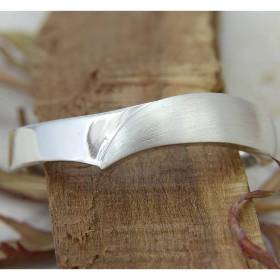 Schmaler Ring aus Silber 925/-, Irisblatt