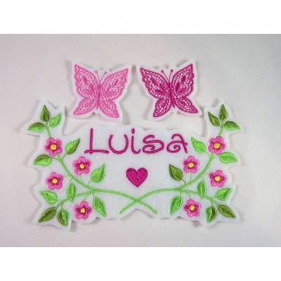 Blumen Applikation mit Namen