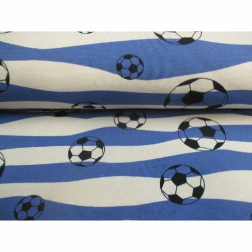 Jersey Baumwolljersey Fußball Streifen Wavy Stripes blau Oeko-Tex Standard 100(1 m/13,-€)