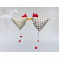 Hühner, Osterdeko, 2 St. Stoffhühner