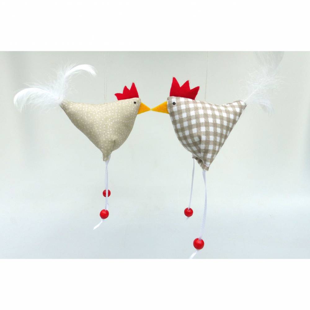 Hühner, Osterdeko, 2 St. Stoffhühner Bild 3