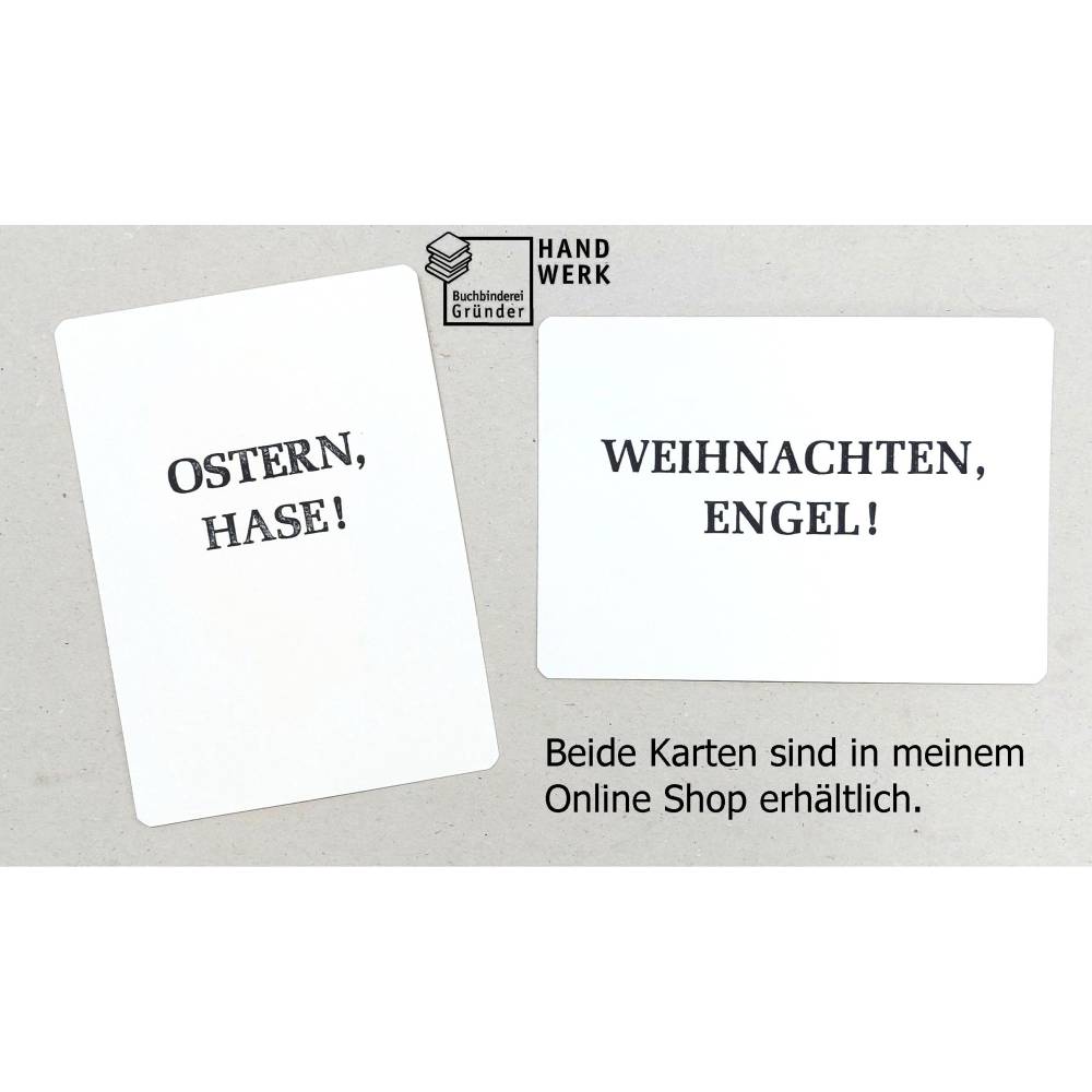 Osterkarte, Ostern Hase, schwarze Prägung, handgefertigt, Postkarte Bild 4