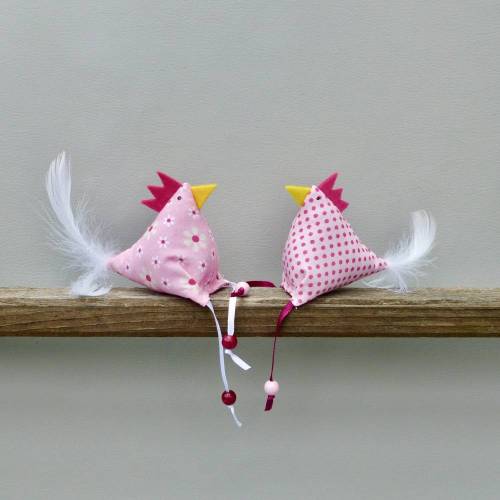 Hühner, Osterdeko, 2 St. Stoffhühner