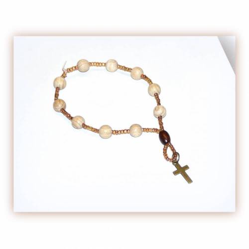 10er Holzperlen Rosenkranz elastisch, auch für den Rückspiegel