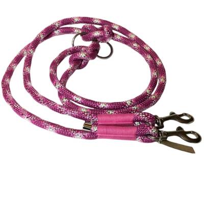 Hundeleine verstellbar pink mit Glitzer AlsterStruppi Wunschlänge