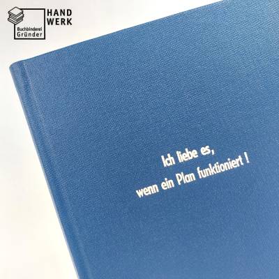 Notizbuch, DIN A5, Ich liebe es wenn ein Plan funktioniert, hell-blau, 100 Blatt