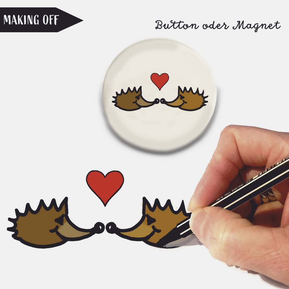 Igel in Love Button Bild 2