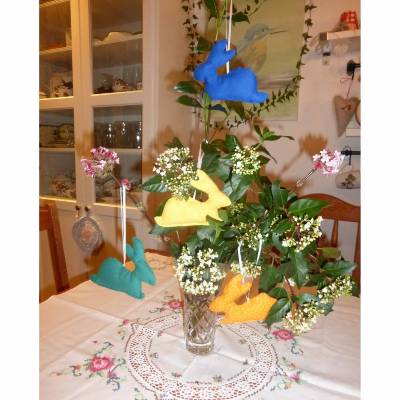 Osterhasen, Dekohasen, Hängehasen, Osterstrauch-Deko, Handarbeit; Dekoration, Ostern, Unikate hessmade