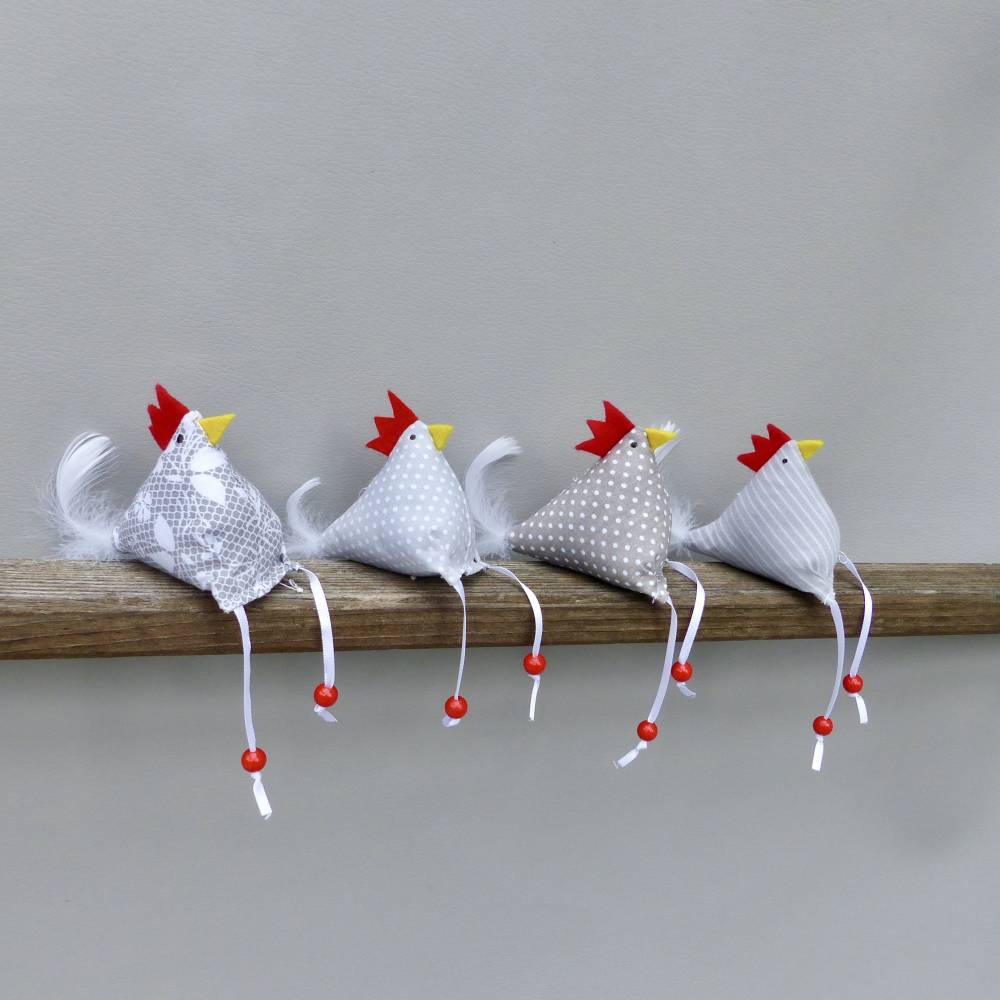 Hühner, Osterdeko, 4 St. Stoffhühner Bild 1