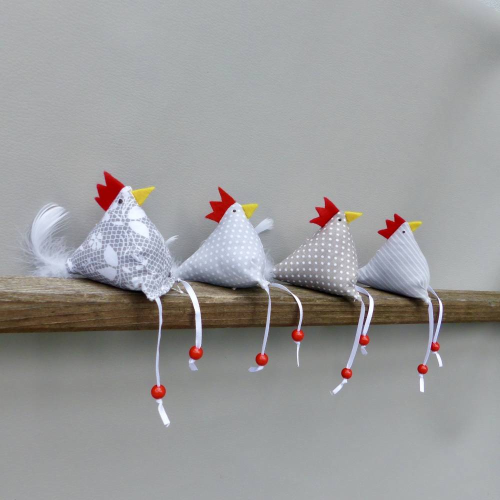 Hühner, Osterdeko, 4 St. Stoffhühner Bild 2