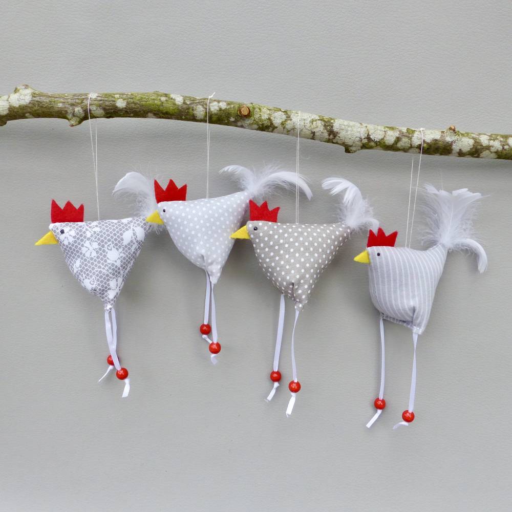 Hühner, Osterdeko, 4 St. Stoffhühner Bild 3