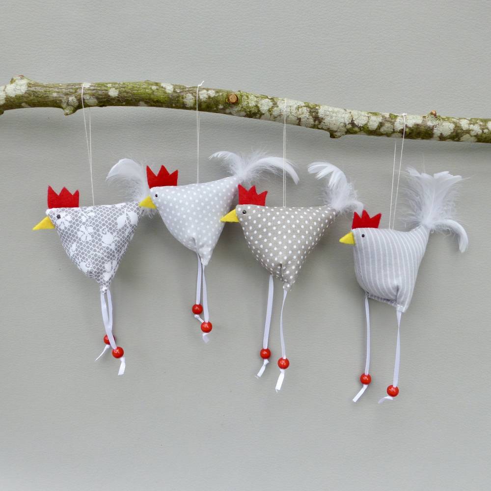 Hühner, Osterdeko, 4 St. Stoffhühner Bild 4