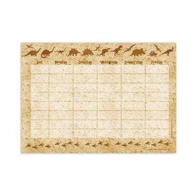 A4 Stundenplan | Dino Fossilien - sand - personalisierbar, optional wiederbeschreibbar