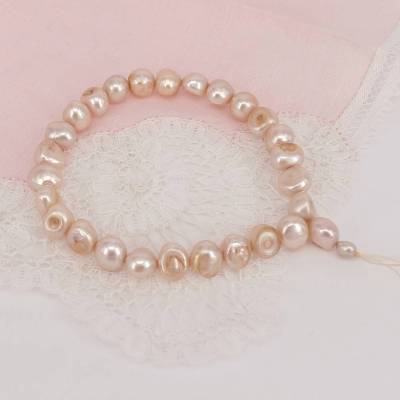 Elastisches Perlenarmband auf Gummi, Vintage