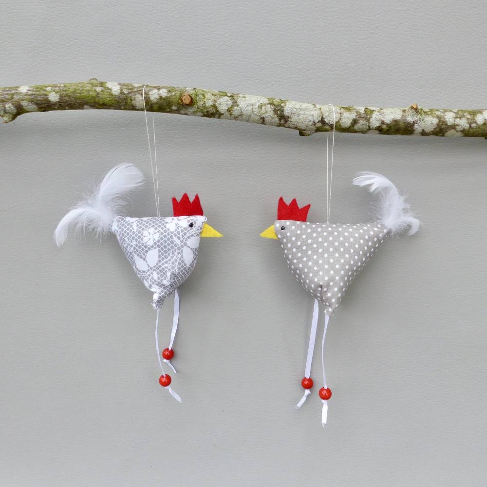 Hühner, Osterdeko, 2 St. Stoffhühner Bild 1