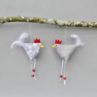 Hühner, Osterdeko, 2 St. Stoffhühner