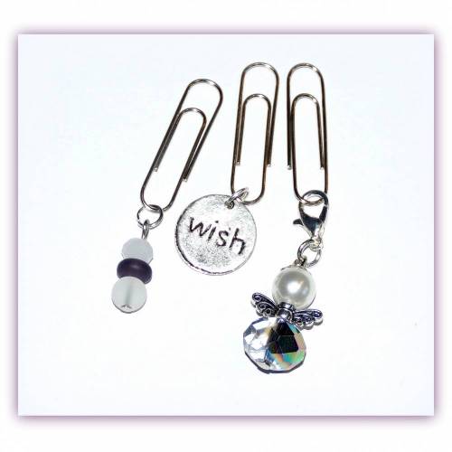 3 Paperclips im Set wish und Charm Engelchen