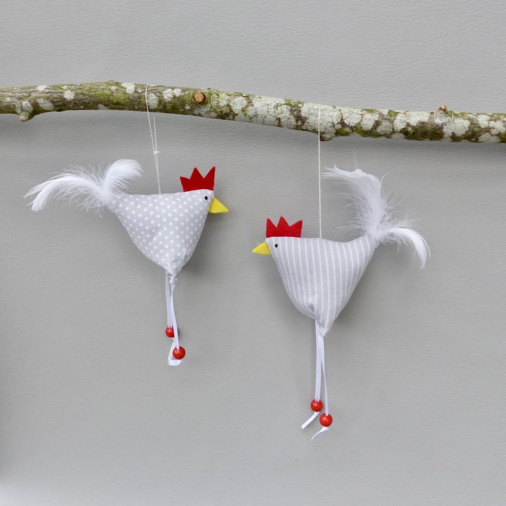 Hühner, Osterdeko, 2 St. Stoffhühner Bild 1
