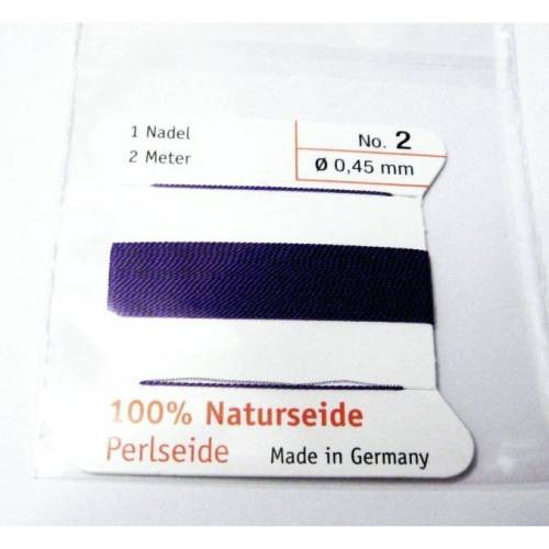 1 Stück Natur Perlseide 0,45 Marine-Blau