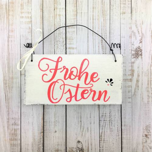 Holzschild Türschild FROHE OSTERN 