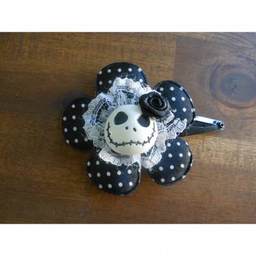 Skull  Blume Stoff polka dots Totenkopf ,Haarspange , Punkte,