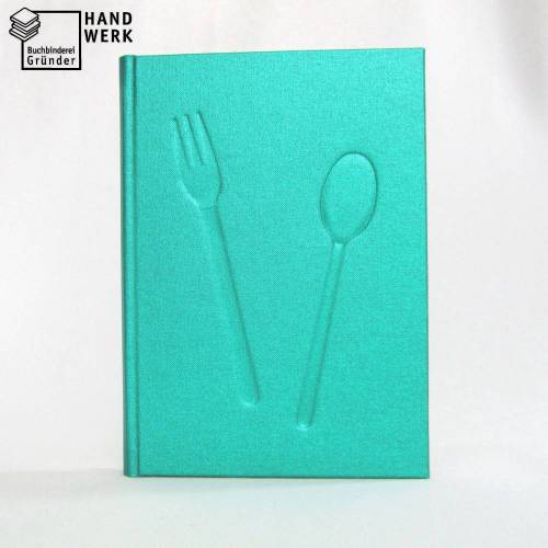 Rezeptbuch, metallic grün, DIN A5, 100 Blatt, Kochbuch, Hardcover 