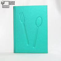 Rezeptbuch, metallic grün, DIN A5, 100 Blatt, Kochbuch, Hardcover