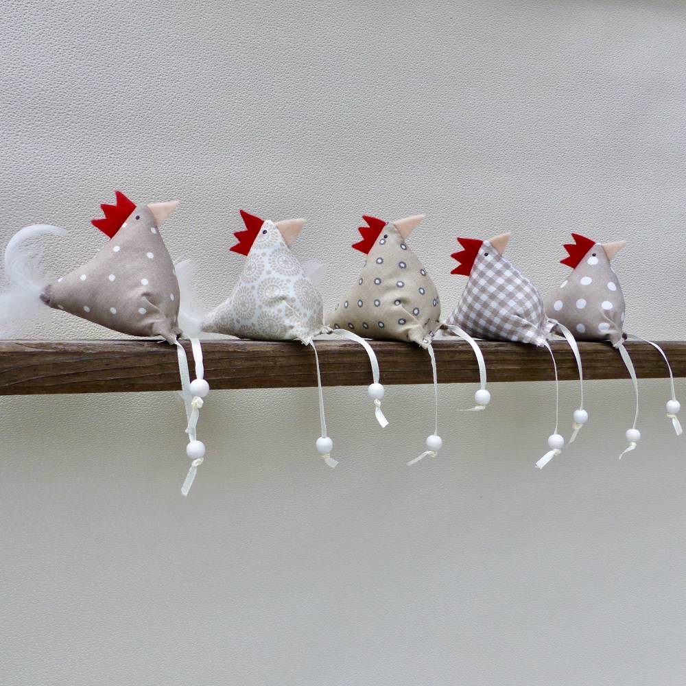 Hühner, Osterdeko, 5 St. Stoffhühner Bild 1