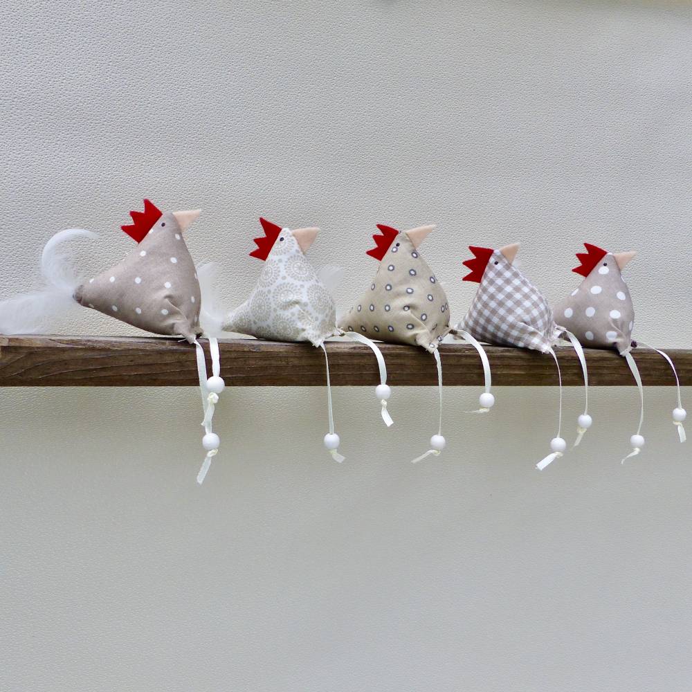 Hühner, Osterdeko, 5 St. Stoffhühner Bild 2