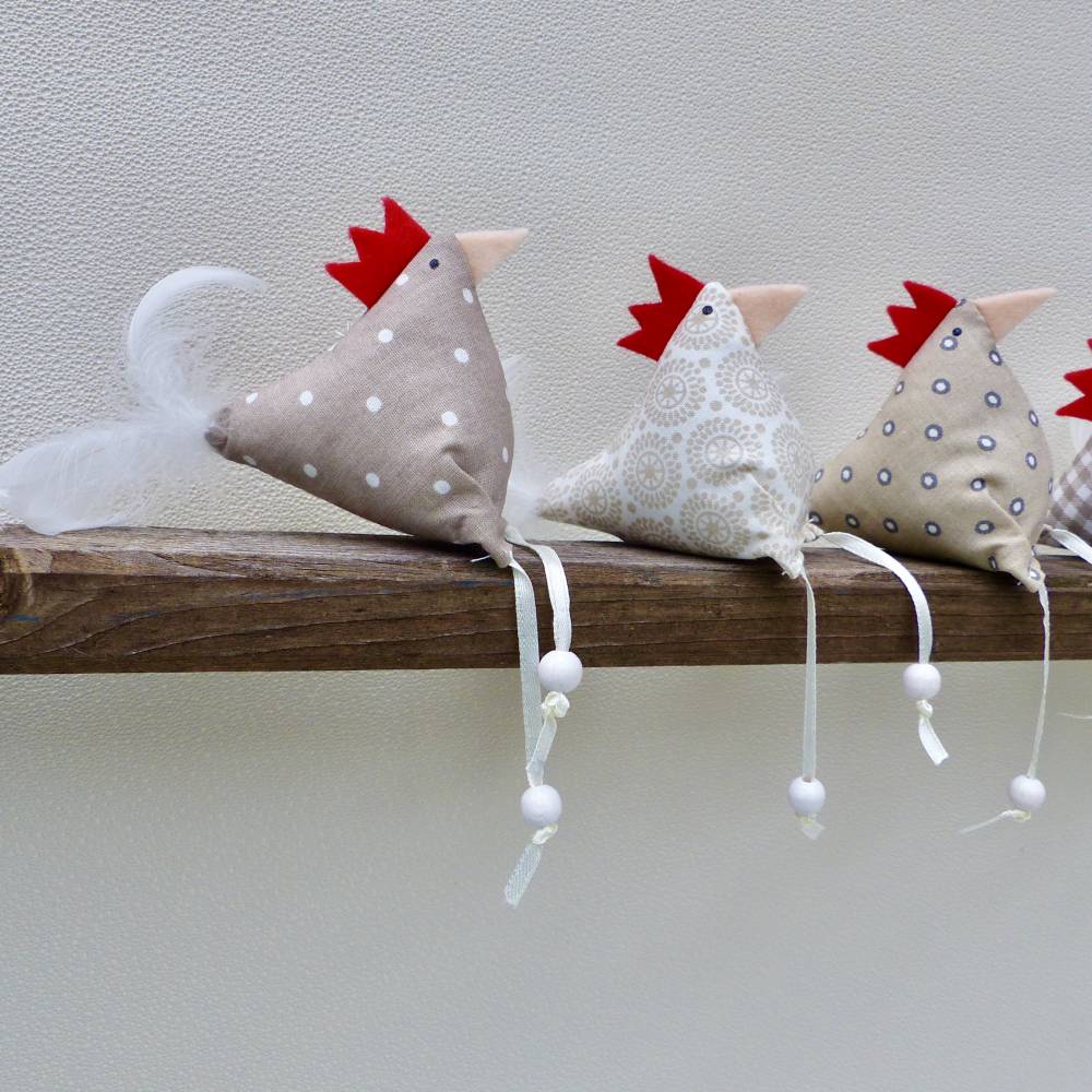 Hühner, Osterdeko, 5 St. Stoffhühner Bild 3