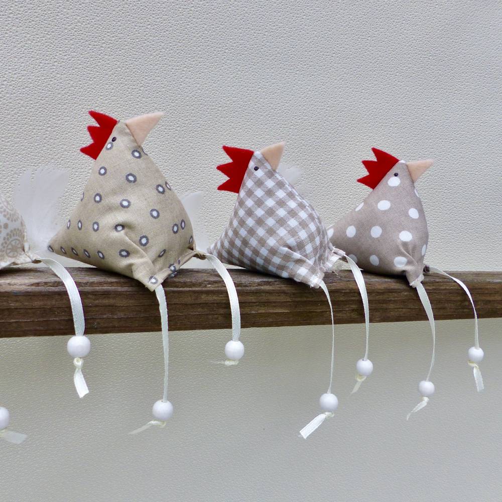 Hühner, Osterdeko, 5 St. Stoffhühner Bild 4