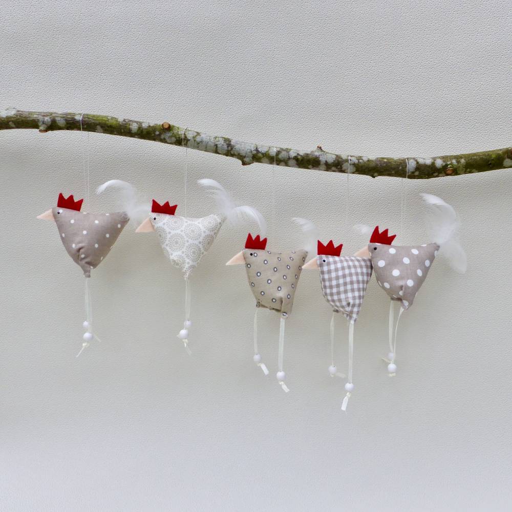 Hühner, Osterdeko, 5 St. Stoffhühner Bild 6