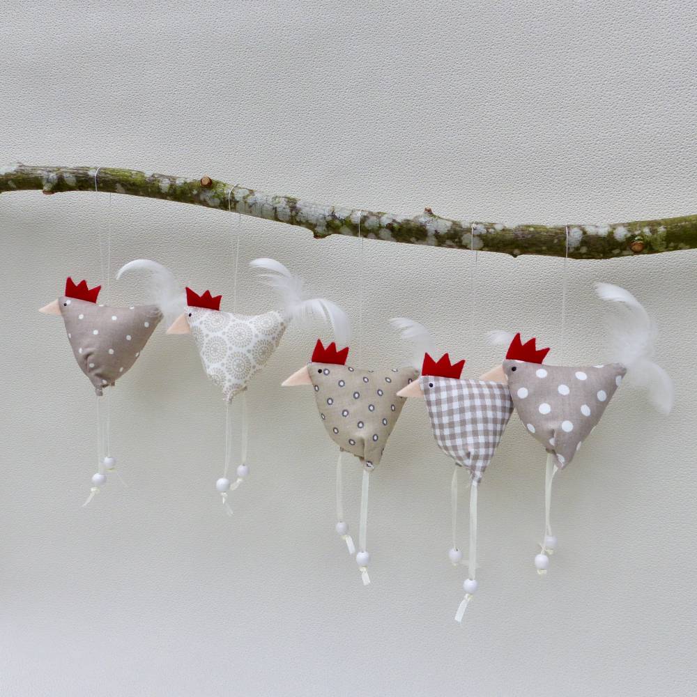 Hühner, Osterdeko, 5 St. Stoffhühner Bild 7