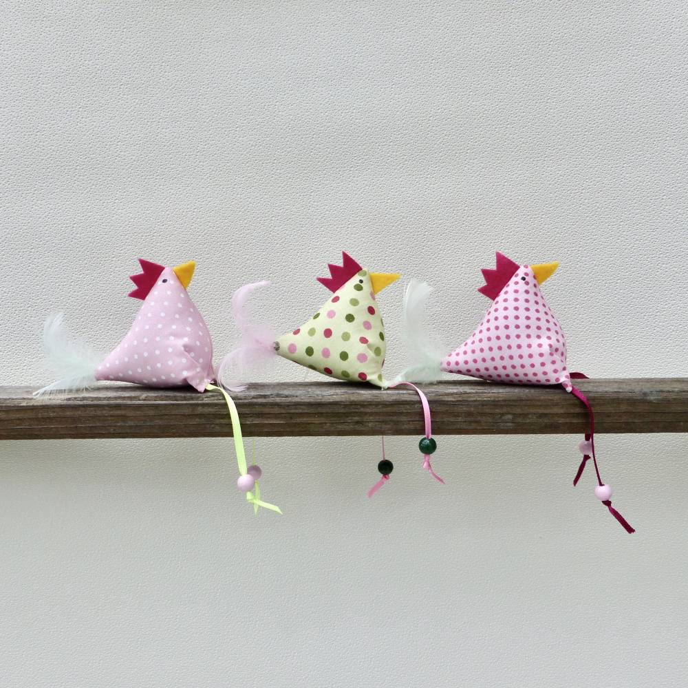 Hühner, Osterdeko, 3 St. Stoffhühner Bild 1