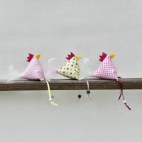 Hühner, Osterdeko, 3 St. Stoffhühner