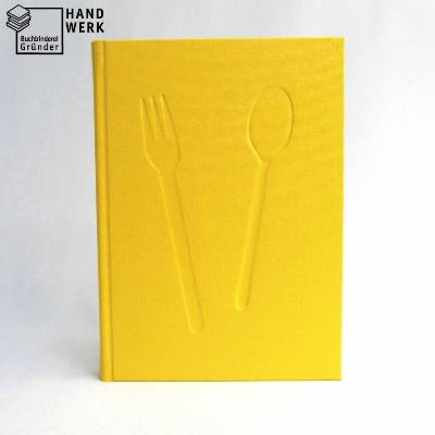 Kochbuch, sonnen-gelb, DIN A5, 100 Blatt, Hardcover, Rezeptbuch