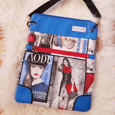 Schwarze-blau Umhängetasche aus Baumwolle und LKW-Plane – Praktisch & Stylisch für jede Gelegenheit