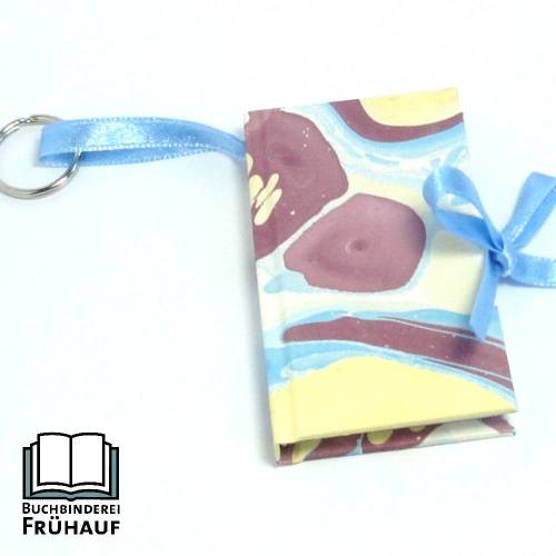 Schlüsselanhänger Notizbuch Marmorpapier