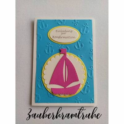 DIY Einladung zur Konfirmation mit Boot und Anker