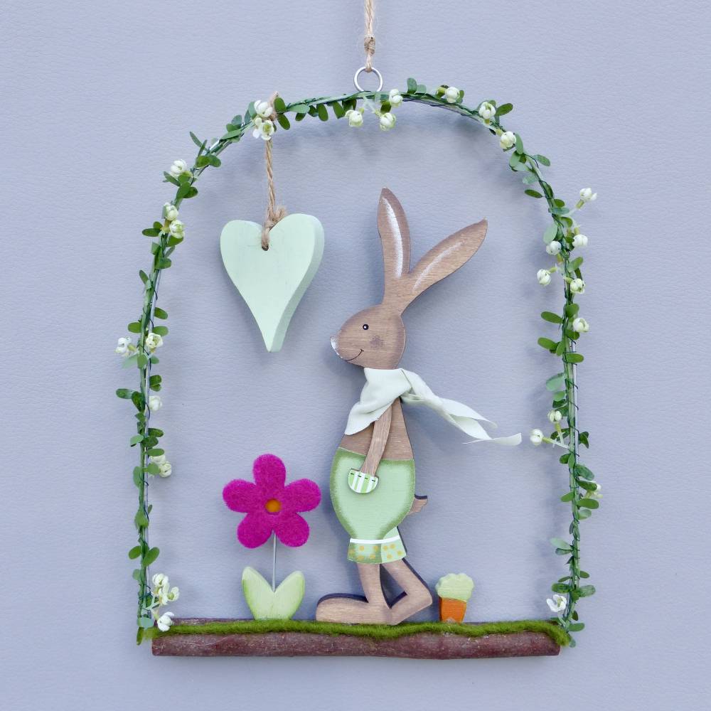 Oster-Türkranz mit lässigem Oster-Hase, Geschenk im Frühling Bild 1
