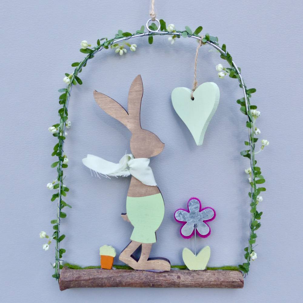 Oster-Türkranz mit lässigem Oster-Hase, Geschenk im Frühling Bild 3