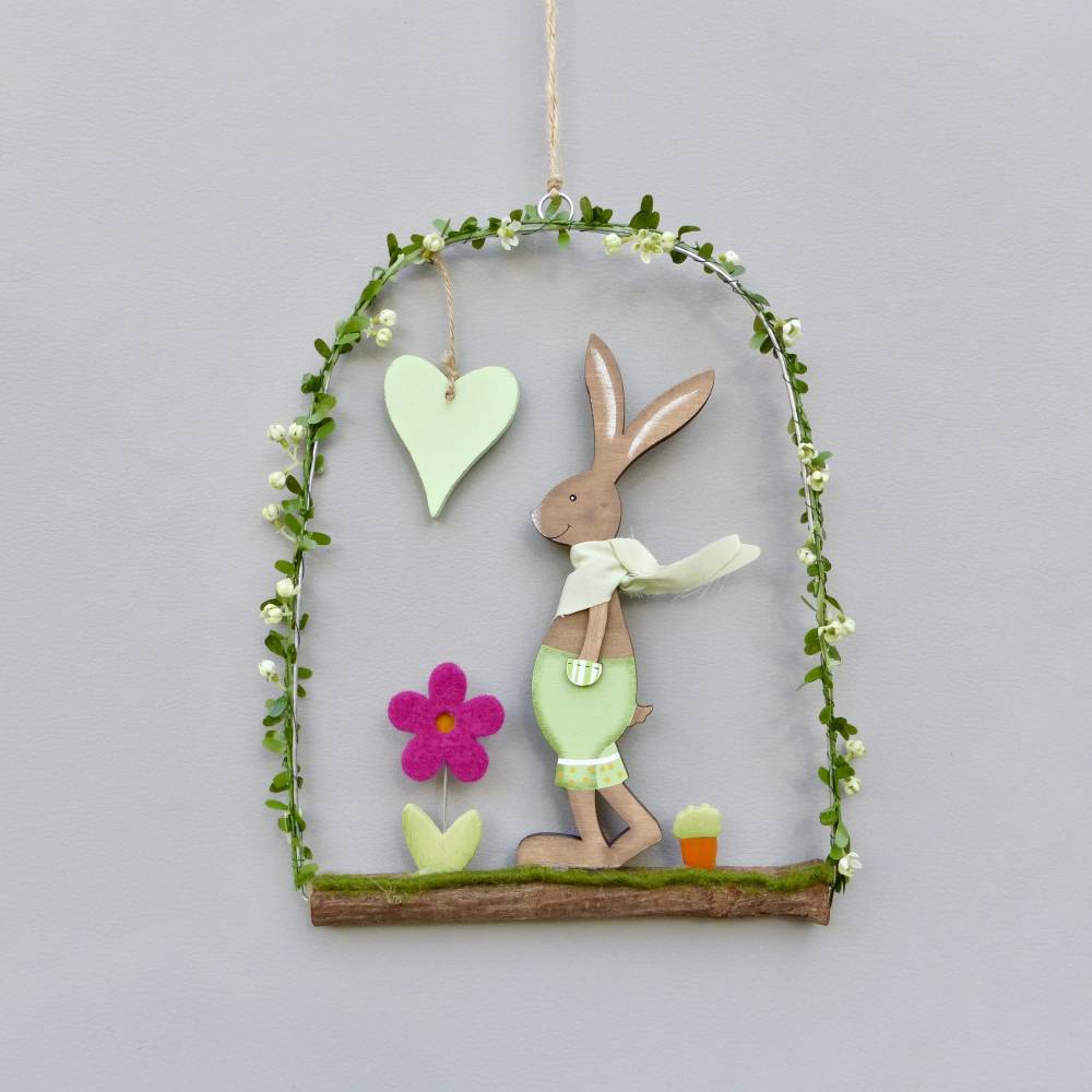 Oster-Türkranz mit lässigem Oster-Hase, Geschenk im Frühling Bild 5